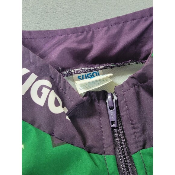 Vintage Sugoi Team Tyson Jacket Mens Medium Purple Green Cycling Windbreaker 90s - Picture 4 of 13